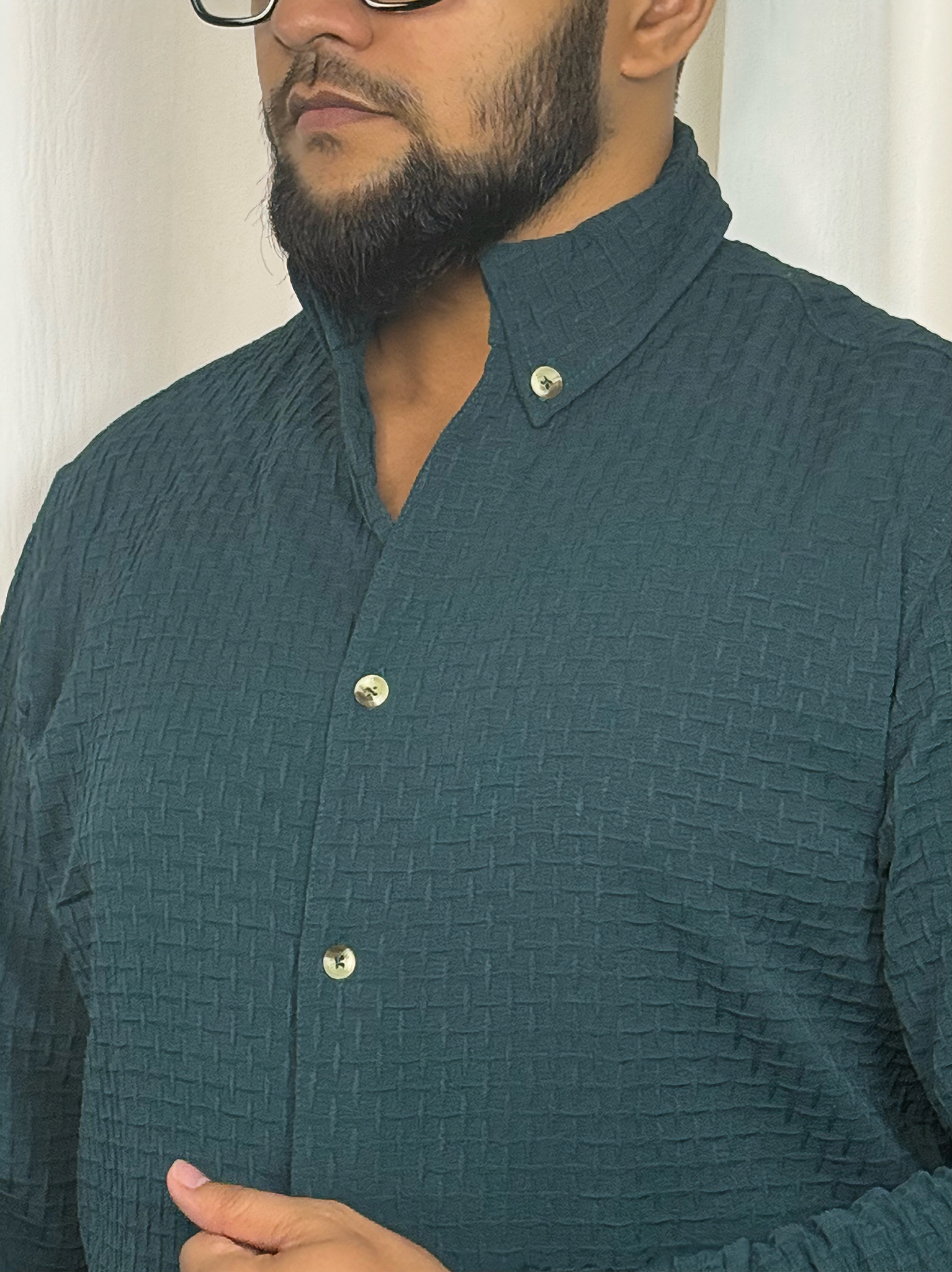 Malaysian V Collar Box Design Deep Green