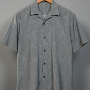 Royal Cubon Collar Knit Leaf Design Half Sleeve For Men