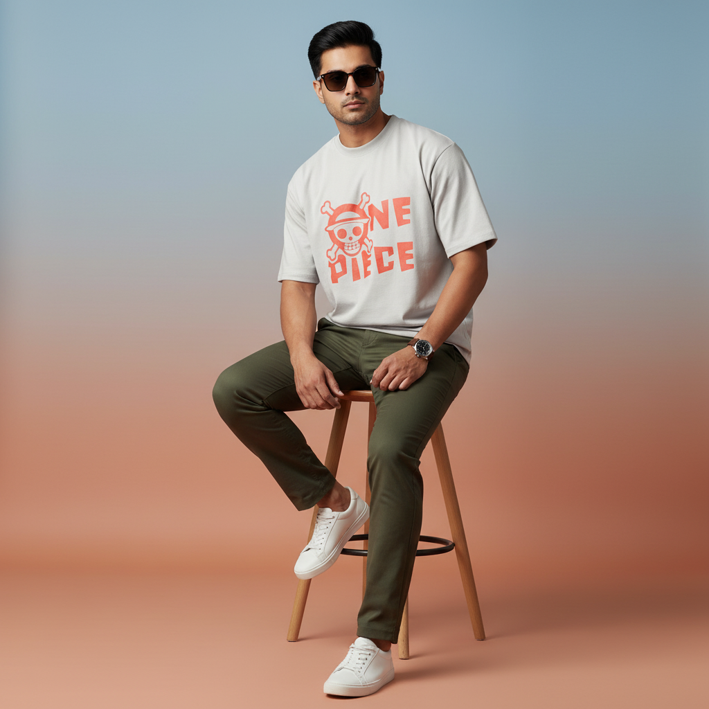 One Piece Drop Shoulder Oversize T-Shirt – Premium Print