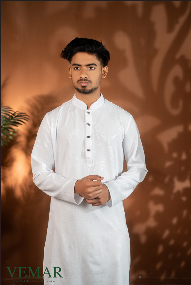 Flower Design Luxury Panjabi – Eid-ul-Fitr Collection - Image 3