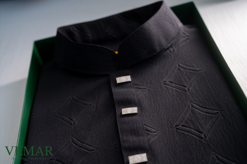 Luxury Katan Punjabi – Diamond Cut Design Eid-ul-Fitr Collection Black - Image 3